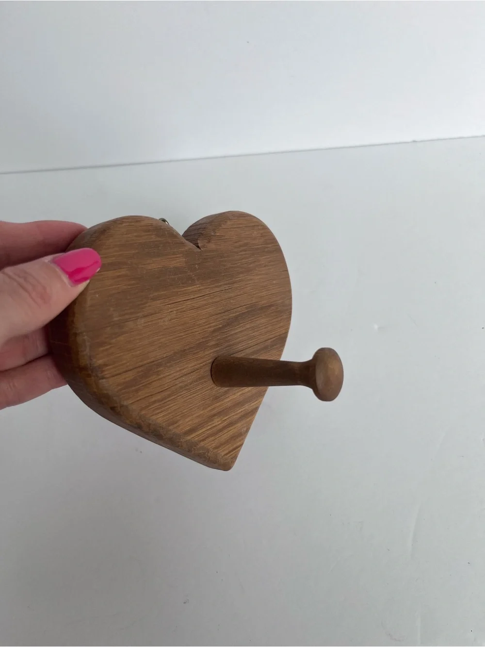 Vintage Handmade Wood Heart Wall Hook